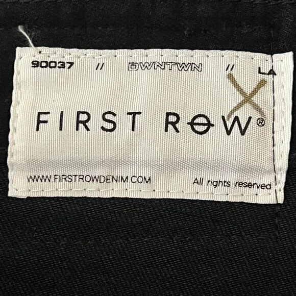 First Row Men's Future Distressed Slim Black Jeans Sz 42x32 Straight Stretch NWT
